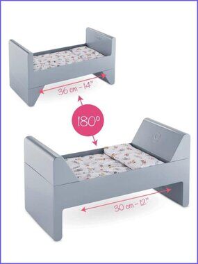 Corolle Flip Over Crib & Bed w/Mattress For 12"-17" Doll Accessory New  in Box